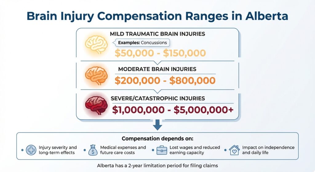 Compensation ranges for brain injuries in Edmonton, Alberta