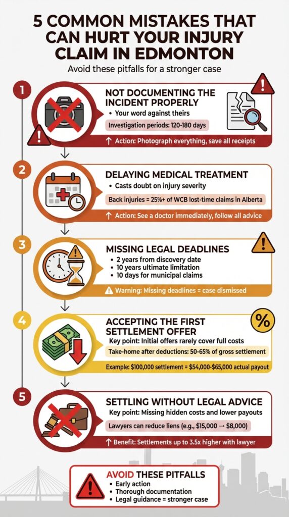 5 Common Mistakes for Claims, Edmonton Injury Lawyers